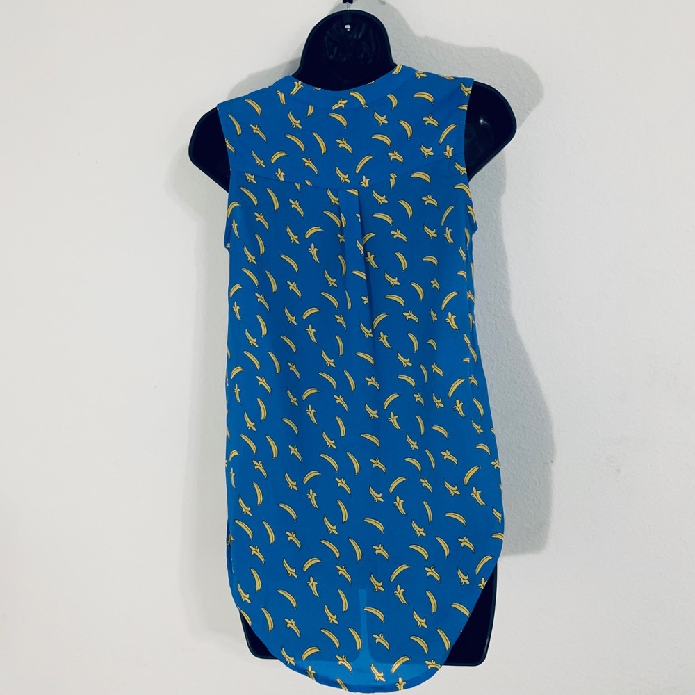 BONGO Blouse Hi-Lo Banana Print Sleeveless Top Size S NWOT - Picture 5 of 7
